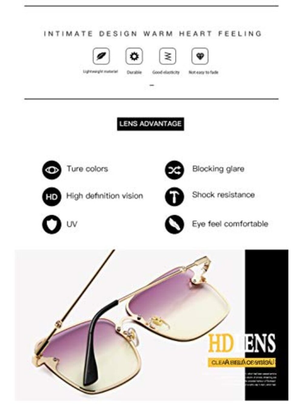Oversized Square Gradient Sunglasses Full Frame Retro Metal Women - Picture 3 of 6